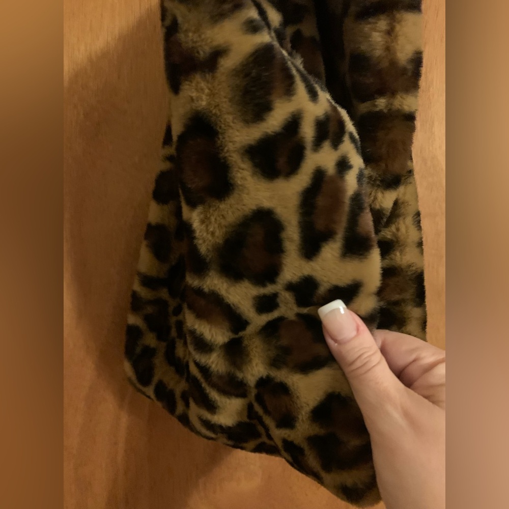 Leopard Print Faux Fur Scarf super soft microfiber touch, infinity scarf